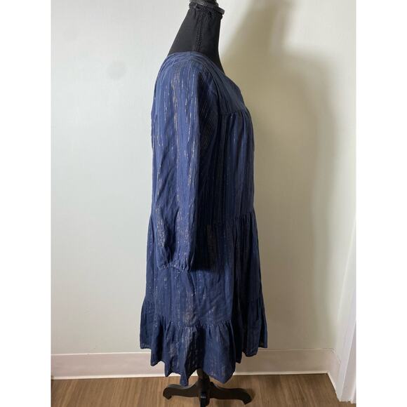 Trovata Birds of Paradis Blue Knee Length A-Line Dress Sz M - Picture 3 of 5